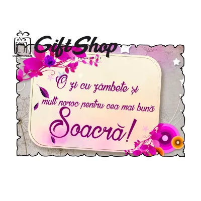 O zi cu zambete pentru cea mai buna soacra, magnet frigider  mgs111